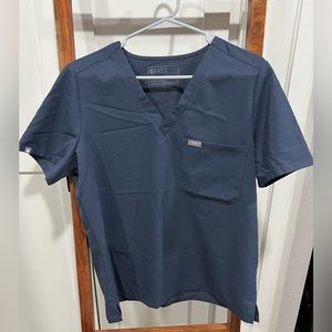 Figs Dark Gray/Blue Scrub Top